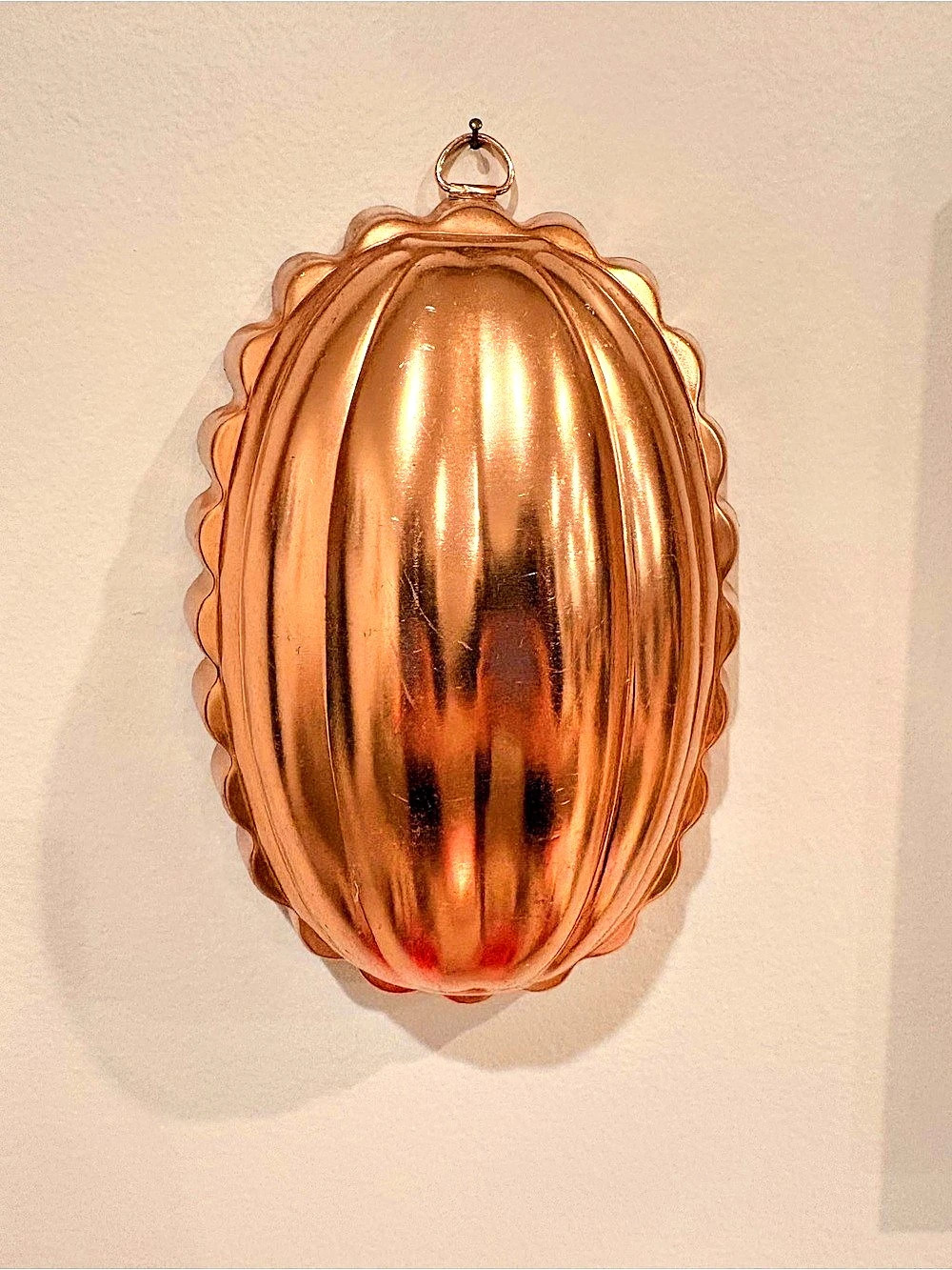 Vintage copper oval/mellon shaped mold